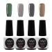 JOLIGEL 4Pcs Gel Nail Polish Set Starter Kit 7.3ml Soak Off for Nail Art Design UV LED Manicure Semi Permanent Long Lasting Mirror Finish Non-Toxic Resin 006 "Frigid" Series (Emerald / Granny Grey / Anthracite Grey / Coffee Brown)