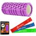 Fascia roll purple with 3 resistance straps - lightweight fascia roller spine spine.
