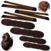 3 Pack Magic Bun Maker YuCool Mini Buns Maker Round Thin Hair Ballet Bun Maker Easy Tool Kids Hair Shaper with 4 Pack Foam Sponge Bun Maker(2 Small 2 Large) Hair Accessories-Brown