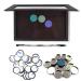 SZDYM Professional Empty Makeup Magnetic Palette Set with 20 Adhesive Metal Stickers and 20 Empty Round Metal and 1 Depotting Spatula blush for powder and foundation (Black)