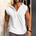 Rosennie Men's V-Neck Stringer Tank Top - Sleeveless Hoodie for Summer Gym & Bodybuilding - Loose Fit Muscle Shirt in White XL - Buy Online on GoSupps.com