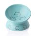 SWEEJAR Raised Cat Bowl for Dry Wet Cat Food, Ceramic Elevated Pet Bowl Cat Dish, Protect Cat's Spine, Stress Free, Slanted Design for Cat Easy Eating, Dishwasher Safe 5 Inch Turquoise