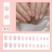 SINLOV Flower Oval False Nails Glossy Press on Nails French White Fake Nails Ballerina Acrylic Full Cover Fake Nails for Women and Girls - Buy Online on GoSupps.com
