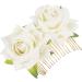Minkissy Rhinestone Headpiece Rose Flower Bridal Hair Combs Bride Floral Hair Clip Combs Rose Hair Side Combs Wedding Festival Floral Headpiece Party Headdress for Women (White) Wedding D cor - Buy Online on GoSupps.com
