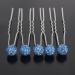 Buy Justfox 5 Rhinestone Hairpins in Blue - Stylish Hair Accessories for All Occasions | Free International Shipping - Buy Online on GoSupps.com
