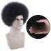 Becus 100% Real Hair Kinky Curly Wig for Men - Afro 70's Cosplay & Party Wig in Natural Black (#1B) - Fluffy Curly Style - Buy Online on GoSupps.com
