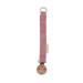 Filibabba pacifier chain made of organic cotton and wood |21 cm |Pacifier chain for boys and girls |Nickel-free metal clips |With silicone ring for attaching |Danish design (blush)
