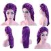 Shop Ladaypoa Long Satin Hair Hood for Girls | 2-Piece Silky Sleeping Hat Set - Extra Large Black & Purple Satin Sleeping Cap - Buy Online on GoSupps.com