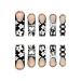 Nail art patches beautiful and fashionable nail patches finger decorations beauty and decorative supplies black and white starburst French rectangular fake nails colored diamond heart flame plaid Zj-03
