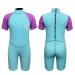 PZZMY Shorty Wetsuit Kids 2mm Neoprene Suits Girl Surfing Canoeing Suits Short Wetsuits Boy Shortie Wet Suits Toddler One Piece Swimsuit Swimwear Short Sleeve Wetsuits Children 7-8 years blue+purple