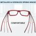 Shop GUD Oversized Reading Glasses - Stylish Screwless Spring Hinge 6 Pack for Men & Women +2.00 - Mix Colors - Buy Online on GoSupps.com
