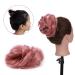 Silk-Co Hair Part with Rubber Band | Wavy Soft Bun Hair Extensions - Dark Pink Curls 35g for Thickening Messy Updos - Buy Online on GoSupps.com