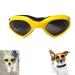 WELLXUNK Dog Sunglasses Adjustable Strap for UV Sunglasses Waterproof Protection for Small and Medium Dogs Yellow