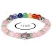 Rose Quartz Bracelet 7 Chakra Bracelet Combination Bracelet Crystal Bracelet with Hamsa Charm Bracelet Reiki Healing Bracelet Crystal Healing Bracelet - Buy Online on GoSupps.com