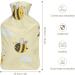 Bee Pattern Hot Water Bottle with Lid - Rubber Pain Relief & Foot Warmer for Hot/Cold Therapy - Buy Online on GoSupps.com