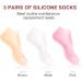 MoyRetty Silicone Moisturizing Socks - Softening Dry Cracked Feet Anti-Slip Aloe Spa Gel Socks for Women - 3 Pairs in Pink White & Brown - Buy Online on GoSupps.com