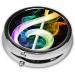 Colorful Music Notes Mini Round Pill Box | 3 Compartment Pill Organizer for Travel Home & Office - Buy Online on GoSupps.com