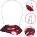 Yardenfun Lip Pendant Fashion Ornament Vintage Women Red Lip Wall Decor Wall Hanging Decor Metal Statue Woman Red 14.50X6.50X0.50CM - Buy Online on GoSupps.com