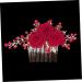 Gogogmee Rose Hair Comb Bride Side Comb Hair Jewelry Comb Hair Comb Clip Rose Head Decor Female Insert Comb Rose Hair Decor Wedding Hair Accessories for Brides Wedding Decor Red Zinc Alloy - Buy Online on GoSupps.com