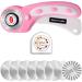 WhisperDream 45mm Pink Rotary Cutter with Safety Design + 8 Blades - Ideal for Sewing, Quilting, Fabric & Crafts - Buy Online on GoSupps.com