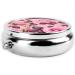 Pretty Pink Roses Round Pill Box - 3 Compartment Organizer & Portable Travel Pill Case | Perfect for Traveling - Buy Online on GoSupps.com