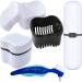 Ocircle 2 Denture Case, 1 Premium hard denture brush, 2 Rinsing basket, 1 toothbrush box,Denture Cups,Dentures Container with Basket Denture Holder for Travel,Mouth Guard Retainer Container (Black)