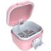 Argomax leak -proof prosthesis box sustainable dentistry dose denture box with sieve for dentures and braces (pink + white).