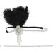 Great Gatsby Flapper Headband - Vintage Crystal Rhinestone Tassel Hairband in Black - Buy Online on GoSupps.com
