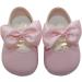 British-Made Baby Girls Pram Shoes with Bow Detail | Soft Sole | Size 2 UK Child | Pink - Buy Online on GoSupps.com