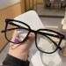 Zhuyiqz oversized reading glasses anti-eyes pollution computer reader anti-blue light flat lighting mirror presbyopia glasses (color: black size: +300) +300 black