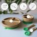 Love Earth Bamboo Baby Weaning Set - 5 Piece Including Suction Plate, Bowl, Spoons, Silicone Bib - Eco-Friendly Set for Babies 3 Months to 6 Years (Orange) - Buy Online on GoSupps.com