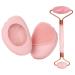 Sonic Facial Cleansing Brush- Deep Cleaning and Heated Rose Quartz  Silicone Face Brush - Vibrating Rose  Magnetic Charging and IPX7 Waterproof  Face Roller- Relieve Fine Lines and Wrinkles