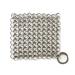 Cast Iron Cleaner Cast Iron Skillet Cleaner Chainmail Stainless Steel 316L Pot Cookware Chainmail Scrubber Skillet Scraper 1Pc Silver