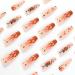 JUSTOTRY 24pcs Flame Fake Nails Long with Stars and Moon Orange French Press on Nails - Ballerina Medium Stick on Nails for Women Acrylic Coffin False Nails with Glue - Nail Art Orange & Stars - Buy Online on GoSupps.com