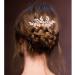 Foyte Wedding Crystal Hair Comb Gold Pearl Bride Headpiece Leaf Side Hair Combs for Women and Girls - Buy Online on GoSupps.com
