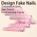 XL Square Shape Nude Press-On Nails with Rhinestones - Glamorous Glitter Extra Long Full Cover Acrylic Nails (24 Pcs - Buy Online on GoSupps.com