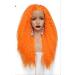 DIDADA wig Temperature Fiber Long Curly Red Pink Orange Yellow Blonde Mix Synthetic Lace Front Wig For Women 24inches Orange