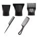 1 Set 5PCS Hair Dryer Nozzle Plastic Salon Hair Dryer Nozzle Concentrator Replacement Blow Flat Hair Drying Nozzle Professional Hairdressing Styling Tool Black