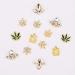 30pcs Gold 3D Nail Art Decorations: Fall Designs with Hemp Leaf, Rhinestones, Pearl Beads, Maple Leaves, Jewels, Diamonds - Assorted Nail Charms - Buy Online on GoSupps.com