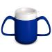 Ornamin Two Handled Mug with Internal Cone 140 ml Blue with Drinking Lid (Model 815 + 814) / feeding cup drinking aid ergonomic mug Blue 1 Count (Pack of 1)