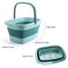 Collapsible 15L Foot Bath Basin with Handle | Portable Green Foot Soak Tub | Durable Plastic Foot Bucket for Massage - Buy Online on GoSupps.com