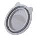 Makeup Brush Cleaner Bowl | Bear Ears Collapsible Silicone Cleaner Mat Portable Washing Tool for Makeup Sponge Small Cleaner Pad for Powder Puff grey