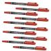 FOMIYES 10pcs Eyebrow Marker Pen Marker Pens Salon Mapping Pen Lip Mapping Pen Plastic Oil Pen Red Cosmetic 13.9x1.8cm Red