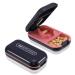 FireTink tray divider pill cutter-stainless steel blade pill divider with tablets storage compartment tablet divider for small and large portable 2-in-1 pill cutter (pink)