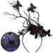 Vakkery Light Up Halloween Headband LED Antler Headbands Gothic Butterfly Hair Band Halloween Cosplay Costume Party Hair Accessories for Women