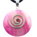 Steinfixx - Premium necklace with pink agate gemstone donut 30mm | Healing stone | Gemstone | Chakra stone donut individually