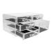 BRIGHTFUFU Transparent Cosmetic Box Clear Plastic Containers Eyeshadow Organizer Desktop Makeup Organizer Set