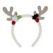amangul Reindeer Antler Shape Hair Hoop Teens Women Photoshoots Hair Holder Christmas Cosplay Party Headband with Sequins(Silver)