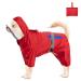 Slowton raincoat dog waterproof reflective dog rain coat with a hood and storage bag for small medium and large dogs hundred jacket for walks windproof and light S (back length: 30cm) red