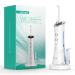 Water Flossers for Teeth Cordless Portable Irrigador Dental with 3 Modes 4 Flossing Tips IPX7 Waterproof Rechargeable Electric Flosser for Teeth Braces Home Travel Use WF300(Blue)